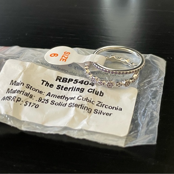 BP Set of Sterling Bands with Amethyst CZ (RBP 5404) - Picture 4 of 9